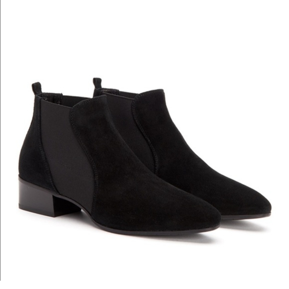 Aquatalia Womens Falco Chelsea Ankle Suede Heels Boots shoes sz 7